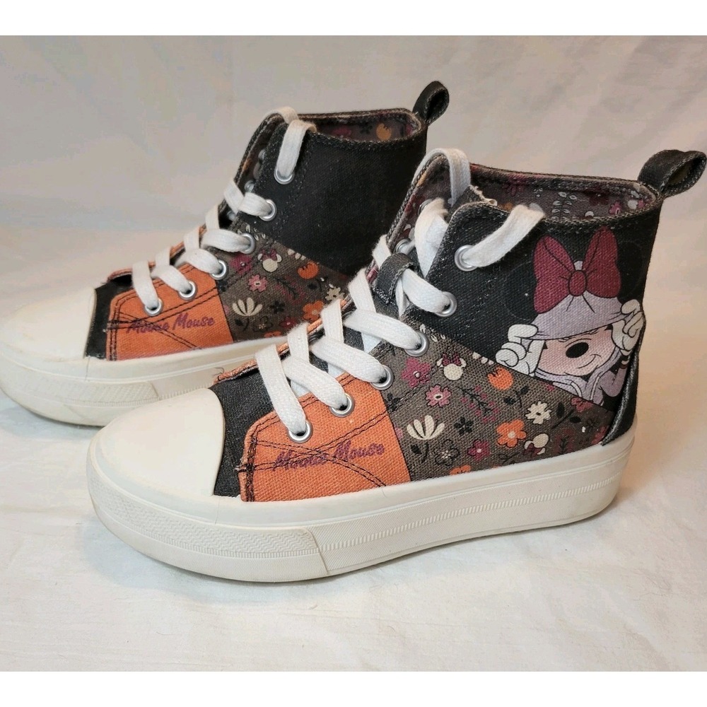 DISNEY GRUNGE MINNIE MOUSE HIGHTOP PLATFORM SHOES SNEAKERS -Big Girls SIZE 2